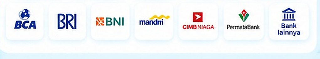 Pilihan bank BCA, BRI, BNI, Mandiri, CIMB Niaga, PermataBank, dan bank lainnya